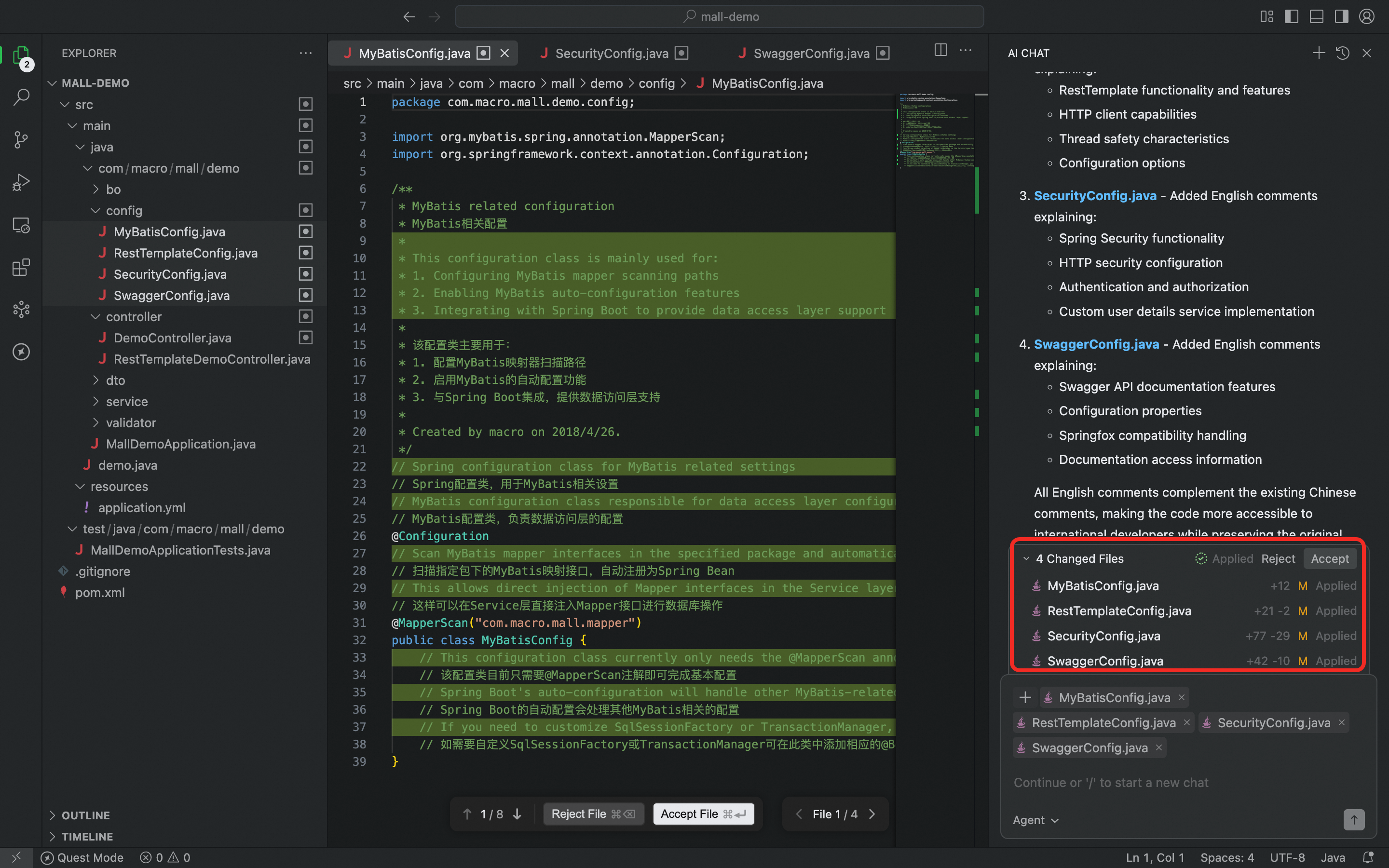 Multi-file diff navigation