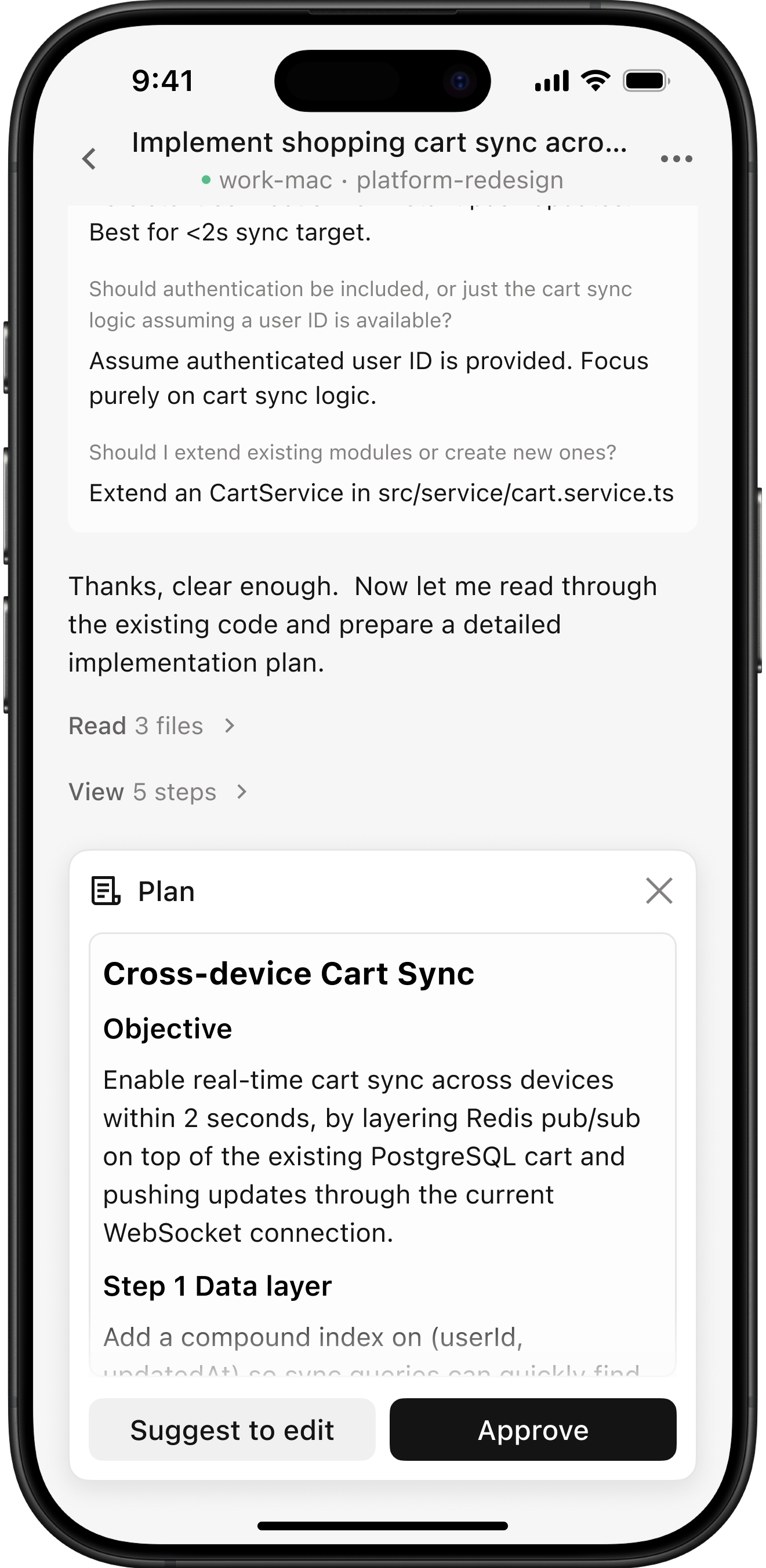Review the plan before execution